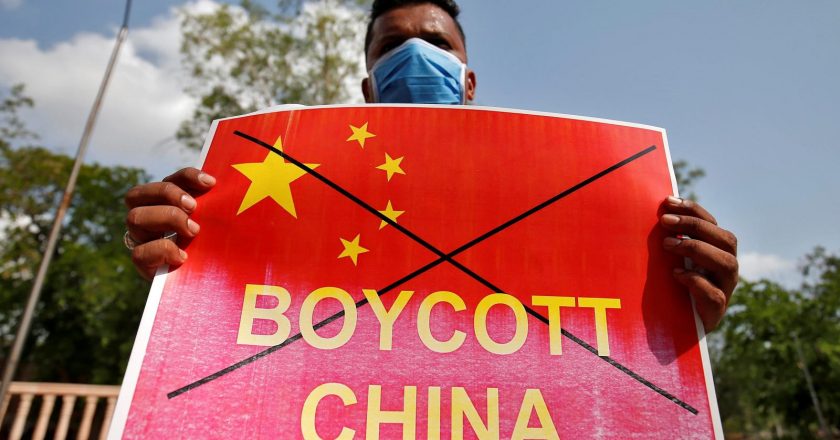 Indian Americans protestors urge global powers to economically decouple from Beijing